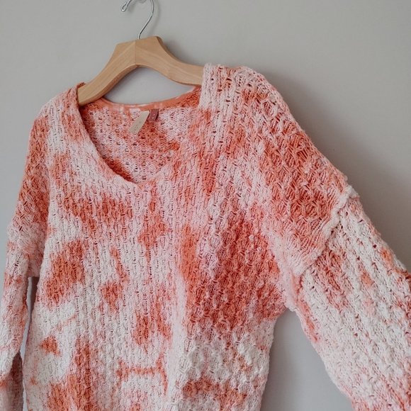Anthropologie Pilcro Christian V-Neck Sweater Knit Size Medium Tie Dye - Picture 11 of 16